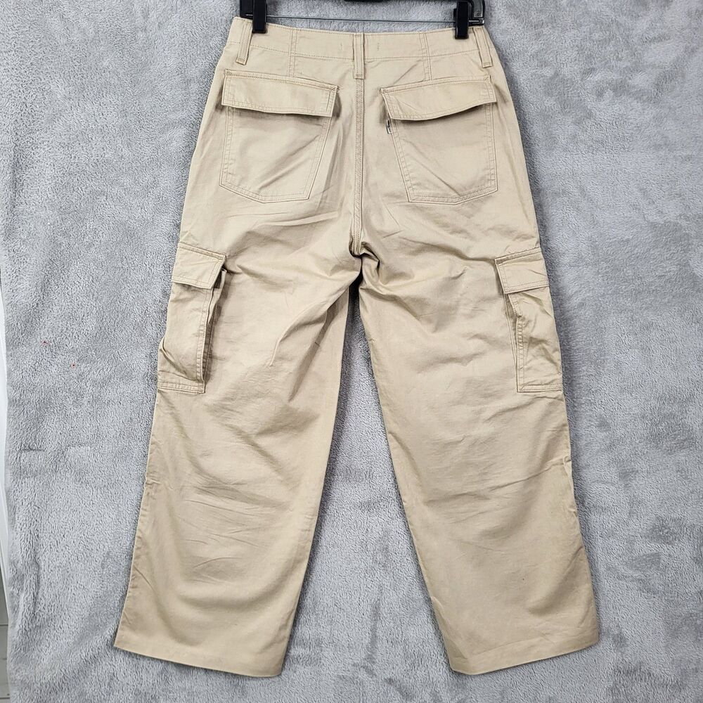 Levis 94 Baggy Cargo Pants Womens Tan Size 27 Straight Leg 90s Y2k Pockets - Picture 9 of 14